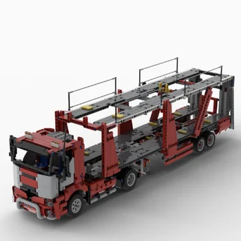 Технология MOC строительный блок кирпич полуприцеп грузовик транспортное средство DIY сборка игрушечный грузовик модель мальчика Рождественский подарок