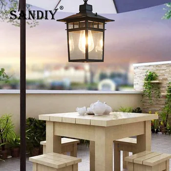 Винтажные подвесные светильники SANDIY, водонепроницаемые IP65, наружные подвесные светильники для сада, двора, ворот виллы, Ретро Потолочные светильники