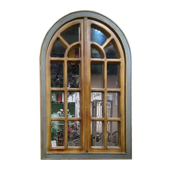 Декоративная садовая арка для дома в деревенском стиле, Белое окно, Деревянное настенное зеркало