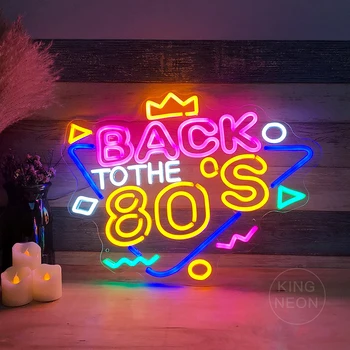 Светодиодная неоновая вывеска на заказ в стиле 80-х, Винтажный настенный декор для бара, пляжного магазина, ресторана, декоративный светильник для вечеринки