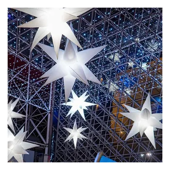 Надувная звезда со светодиодной подсветкой, украшение для ночного клуба, подвесной надувной шар в виде звезды