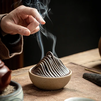 Курильница для благовоний бытовая внутренняя из сандалового дерева агаровая керамическая печь для ароматерапии Кодо чайная церемония Дзен грубые керамические украшения