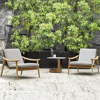 Индивидуальные уличные столы и стулья из массива дерева, водонепроницаемые, солнцезащитный крем, мебель из ротанга, диван-журнальный столик