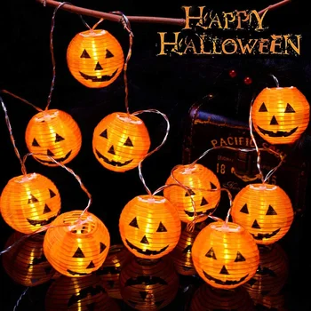 1,5 М 10LED Светодиодные гирлянды на Хэллоуин, портативные тыквенные призрачные скелеты, светильники для домашнего бара, декор для вечеринки на Хэллоуин