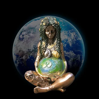 Статуя Матери-Земли Статуэтка Геи Из Смолы, Богиня Матери-Земли, Домашний Декор, Фея Геи, Декоративные Мифические Статуи