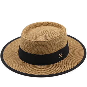 летняя солнцезащитная шляпа, женская модная соломенная шляпа для девочек, пляжная шляпа с бантом, повседневная панама с травяным верхом, женская кепка с козырьком