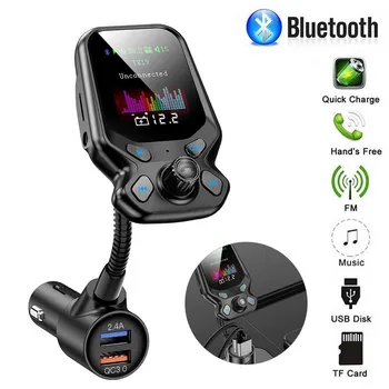 1,8-дюймовый Цветной экран Bluetooth FM-передатчик Автомобильный FM-передатчик 87,5 МГц-108 МГц QC3.0 Быстрая Зарядка Новый Портативный