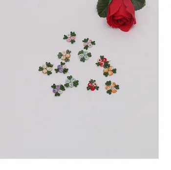 100 шт водорастворимых цветочных нашивок ручной работы, аксессуары для одежды 