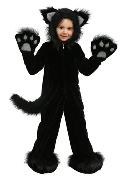 Высококачественный Костюм талисмана Черного Кота, милый детский костюм для Косплея на Хэллоуин