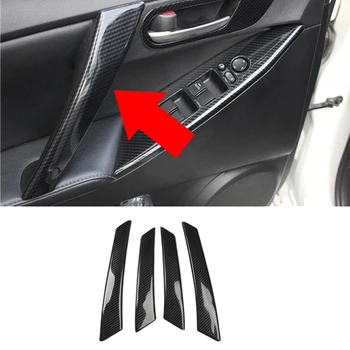 НОВИНКА-Для Mazda 3 Седан/Axela BL 2009-2013 Внутренняя Дверная ручка Автомобиля Из Углеродного Волокна, Отделка Подлокотника