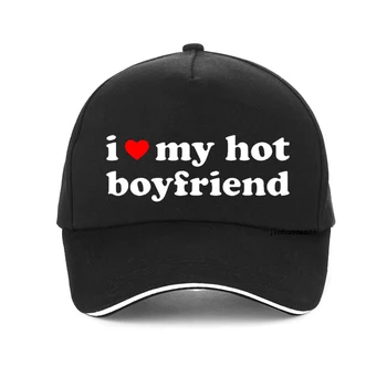 Забавная бейсбольная кепка I Love My Hot Boyfriend с буквенным принтом, модная Кепка для пары на День Святого Валентина, крутые регулируемые шляпы Snapback