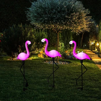 Солнечный светодиодный светильник Flamingo, наружный светильник для забора, сад во дворе, Солнечная светодиодная лампа, водонепроницаемый Наружный Декоративный солнечный светильник