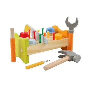 Детская скамейка для инструментов, деревянные модели стульев, строительный игровой набор, Обучающая сенсорная игрушка Монтессори, подарки на День Рождения, Рождественские подарки для мальчиков и