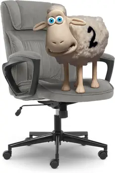 Офисное кресло с эргономичной компьютерной обивкой, Многослойные подушки для тела, Контурная поясничная зона, Основа, ткань, черный/серый