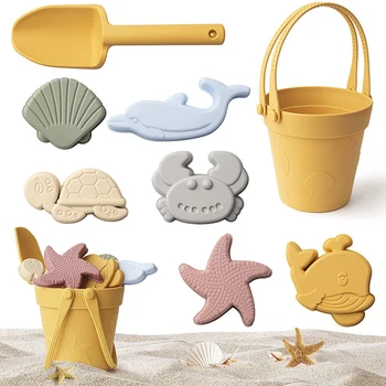 Летнее пляжное ведерко с водой и песком, игрушки для игр, Набор мягкого силиконового песка, Пляжная игра, Интерактивные инструменты для родителей и детей 4-6 лет