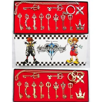Kingdom Hearts 2 II Брелок-клинок, ожерелье, набор брелоков, коробка, 12 шт., коллекция оружия, реквизит для косплея