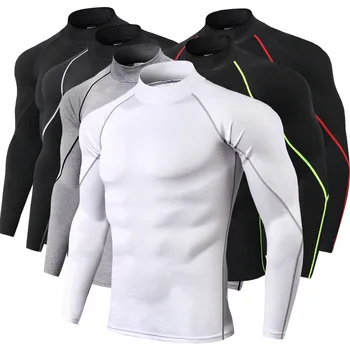 Одежда для фитнеса, Мужская спортивная одежда, Куртка для бега, Быстросохнущий компрессионный спортивный костюм, облегающая спортивная одежда для бега трусцой на открытом воздухе