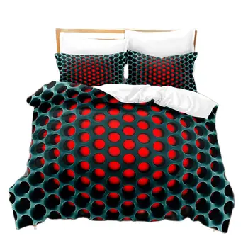 Комплект постельного белья Y2K из 3 предметов с трехмерным плотным рисунком, Цветное Стеганое одеяло с 3D цифровой печатью, Наволочка (простыня в комплект не входит)