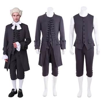 Мужская шотландская колониальная униформа 18 века в стиле рококо, пальто Гамильтона, жилет, брюки, костюмы Средневекового королевского двора, костюм джентльмена