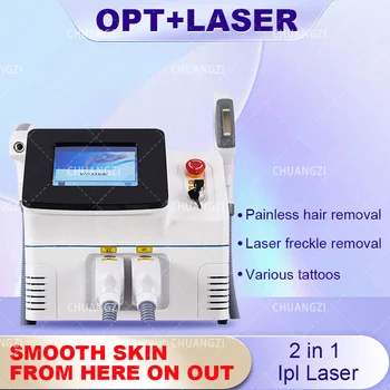 2 в 1 Портативной Лазерной машине для удаления татуировок Ipl Laser 2023 Новая Одобренная CE Машина для удаления волос OPT ND YAG Laser Идеальная