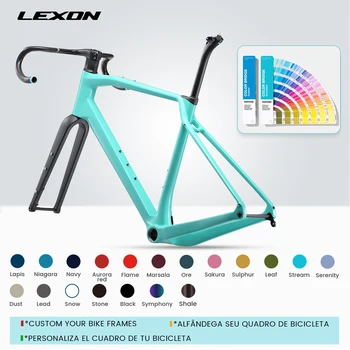 LEXON Индивидуальная цветная Карбоновая Гравийная Рама с дисковым тормозом, комплект рам для шоссейного велосипеда, рамы для внедорожного велокросса, Аксессуары для велосипедных велосипедов