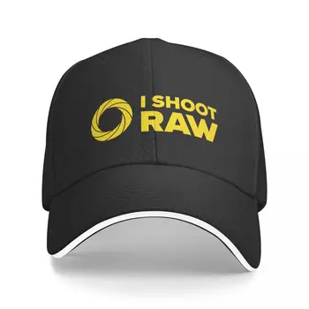 Бейсболка с лентой для мужчин и женщин Snapback I Shoot Raw II - Дизайн фотографии (желтое на черном), шляпа джентльмена, пляжные кепки