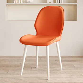 Офисная обивка Обеденных стульев, Скандинавская кожа, Оранжевые Стулья для гостиной, Кухонные комоды Sedie Da Pranzo Мебель для дома A2