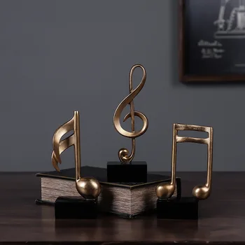 Emas Catatan Musik Model Dekorasi Cahaya Mewah Ruang Tamu Anggur Kabinet Dekorasi Kedai Kopi Jendela Props Dekorasi